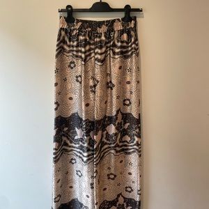 Warm Silk Floral Wide Leg Pants